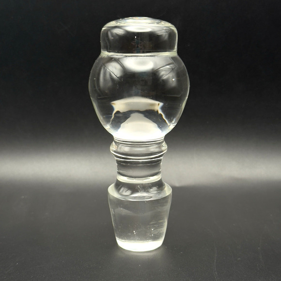 Vintage Decanter Stopper Solid Clear Glass Barware For 1” Mouth - Picture 1 of 5